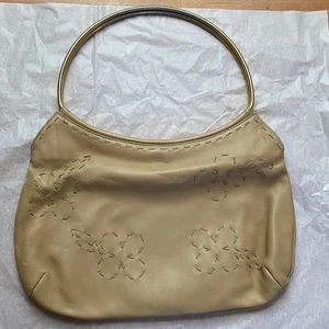 Italian Leather Purse with Metal Ring Straps